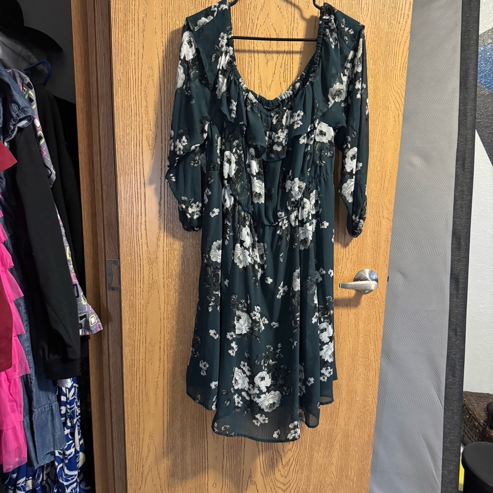 Torrid Dark Green Floral Dress